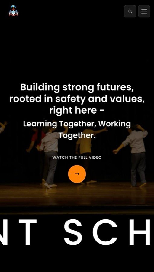 GCM Convent School website on mobile: Building strong futures, rooted in safety and values